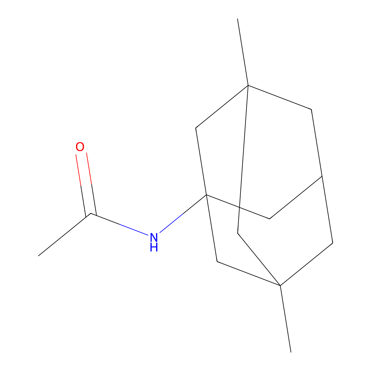 N-(3,5-dimethyl-1-adamantyl)acetamide molecular structure, CAS 19982-07-1