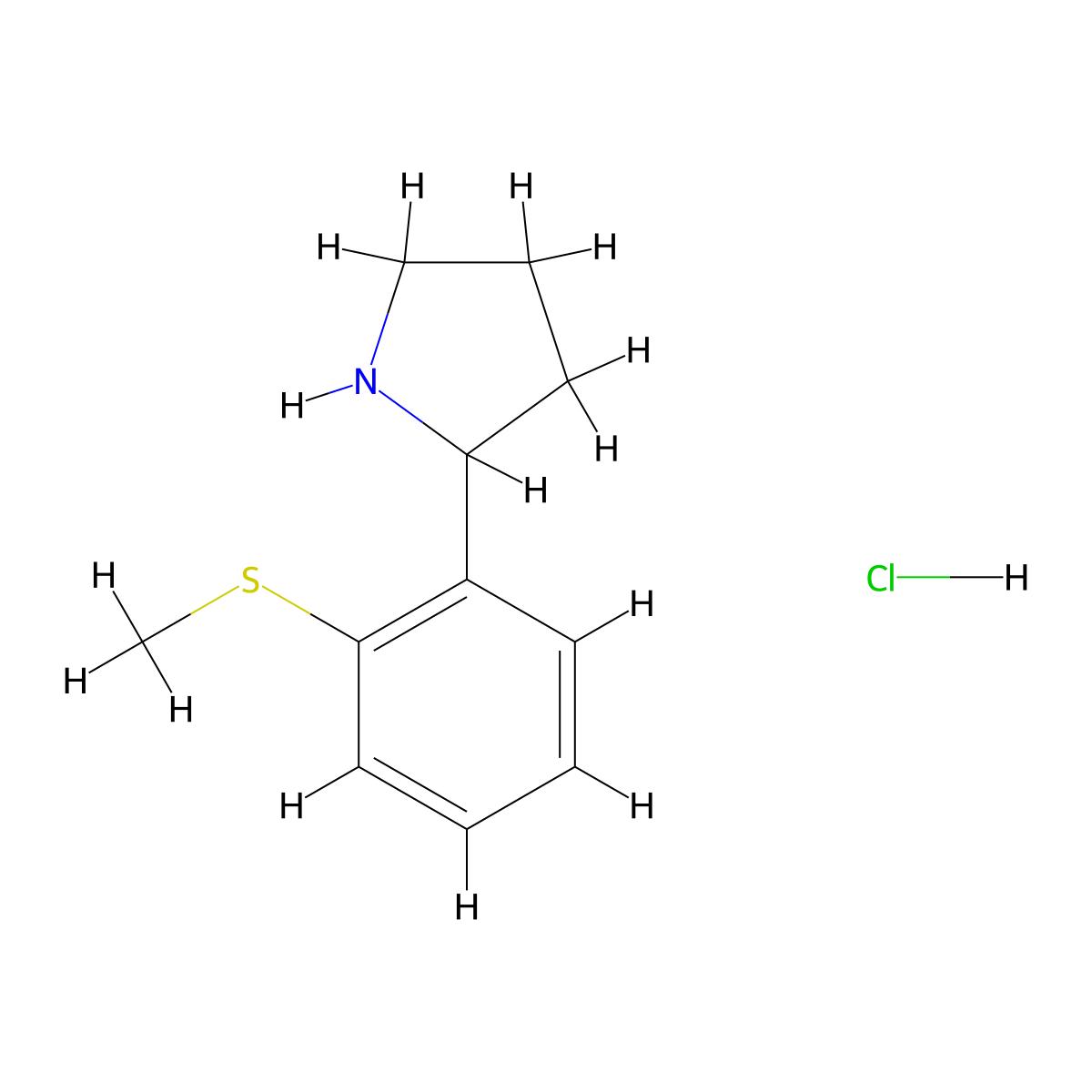 2-(2-(Methylthio)phenyl)pyrrolidine hydrochloride molecular structure, CAS 1998215-83-0