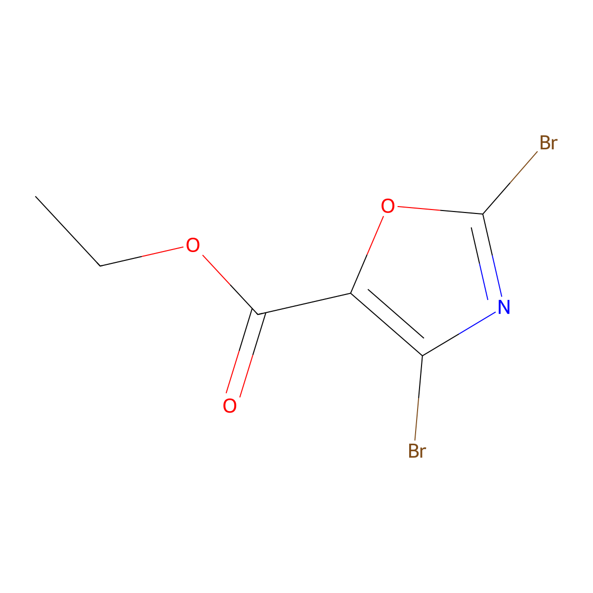Ethyl 2,4-dibromooxazole-5-carboxylate molecular structure, CAS 1998215-93-2