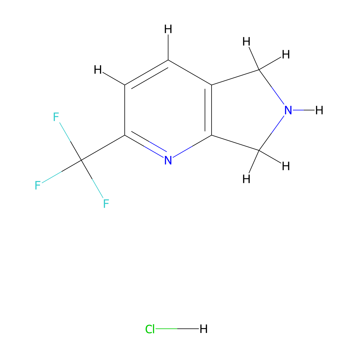 2-(trifluoromethyl)-6,7-dihydro-5H-pyrrolo[3,4-b]pyridine hydrochloride molecular structure, CAS 1998215-94-3
