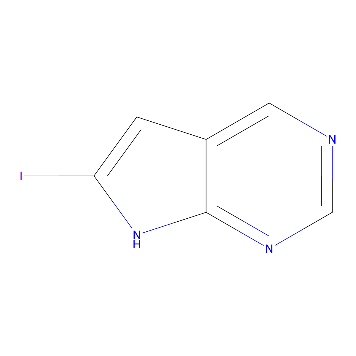6-Iodo-7H-pyrrolo[2,3-d]pyrimidine molecular structure, CAS 1998215-95-4