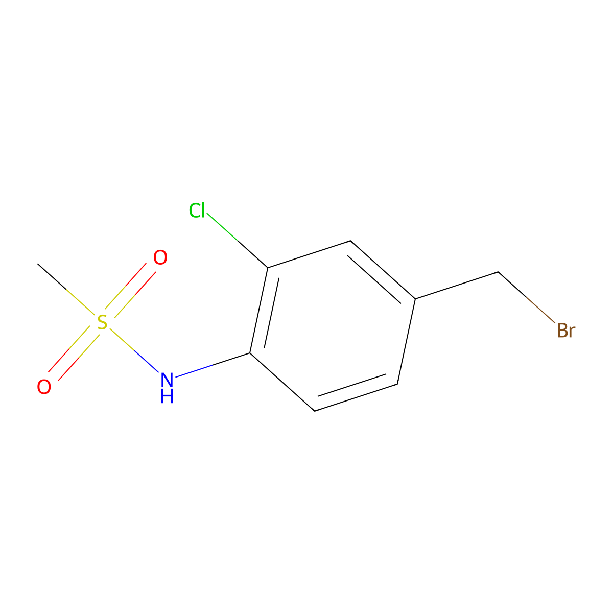 Methanesulfonamide, N-[4-(bromomethyl)-2-chlorophenyl]- molecular structure, CAS 1998216-07-1
