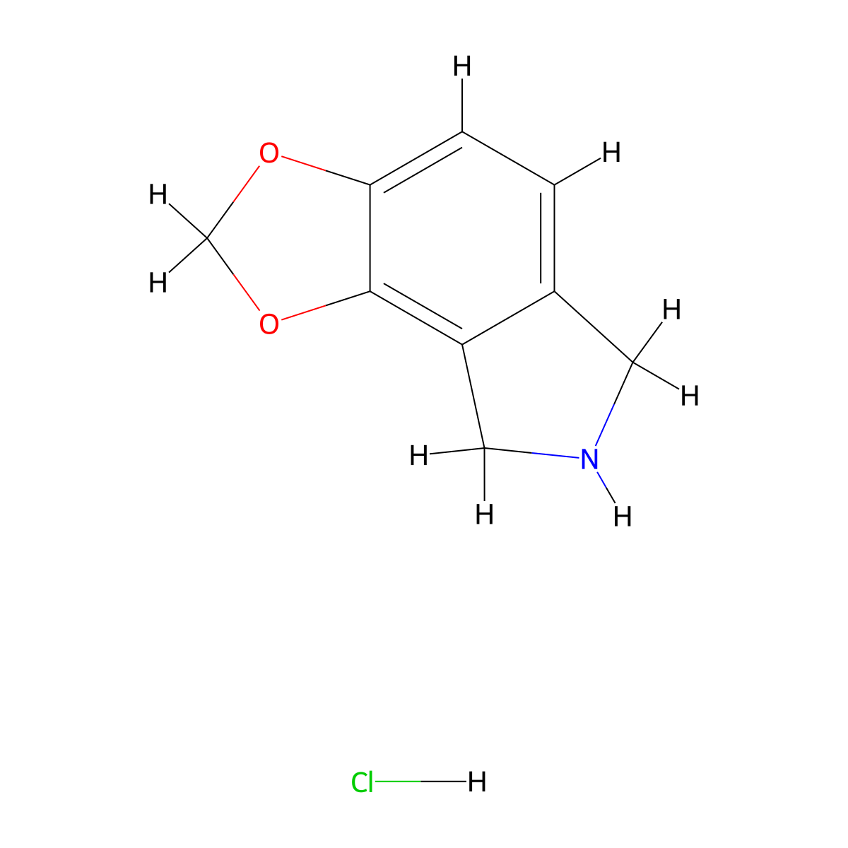 7,8-Dihydro-6H-[1,3]dioxolo[4,5-e]isoindole hydrochloride molecular structure, CAS 1998216-16-2