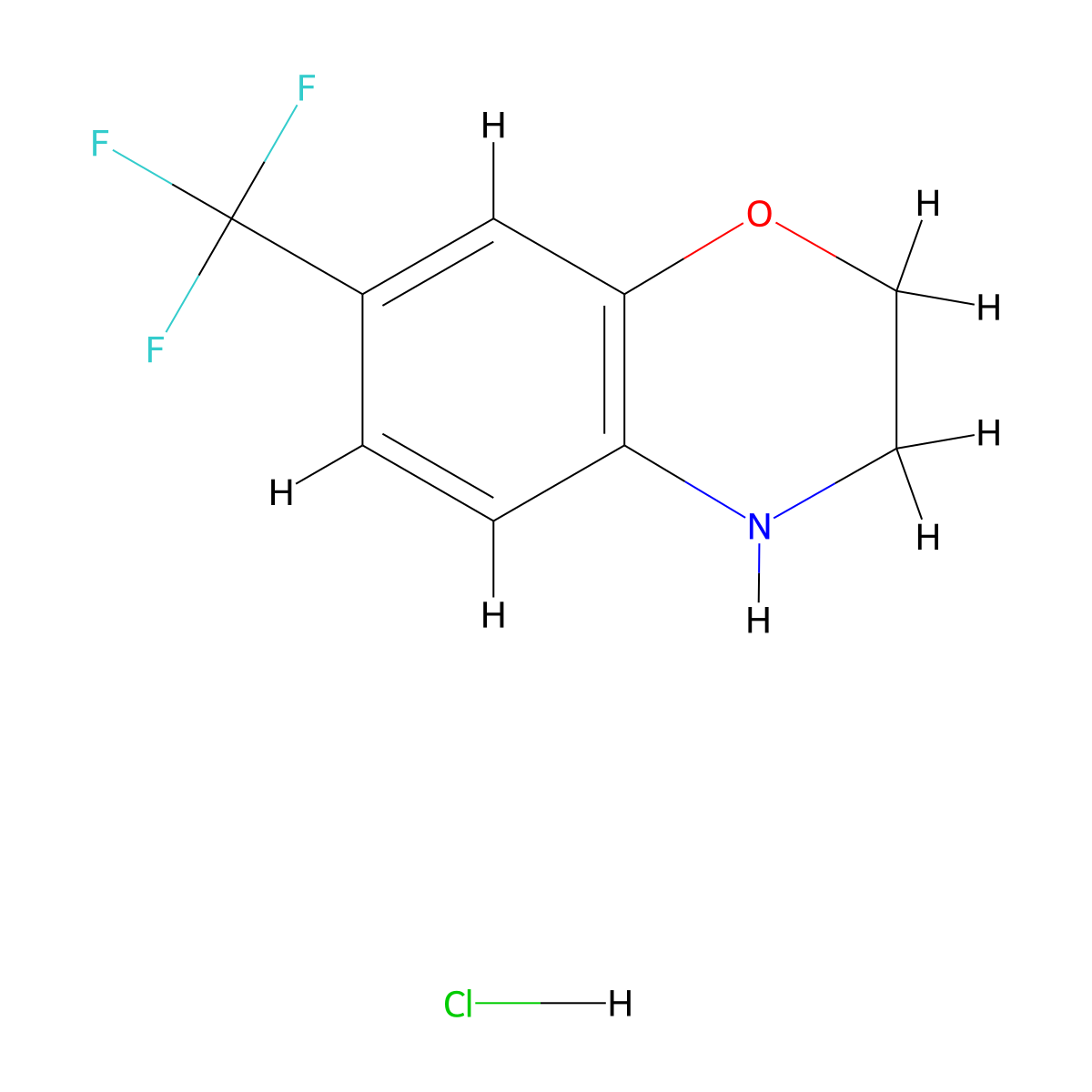 7-(trifluoromethyl)-3,4-dihydro-2H-1,4-benzoxazine hydrochloride molecular structure, CAS 1998216-29-7