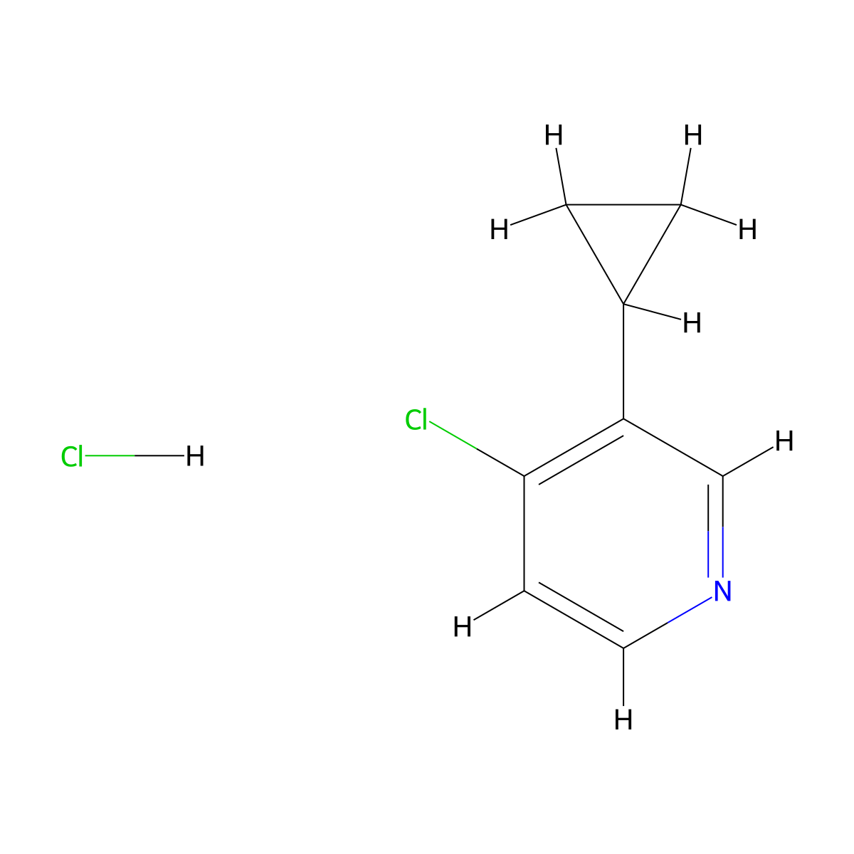 4-Chloro-3-cyclopropylpyridine hydrochloride molecular structure, CAS 1998216-32-2