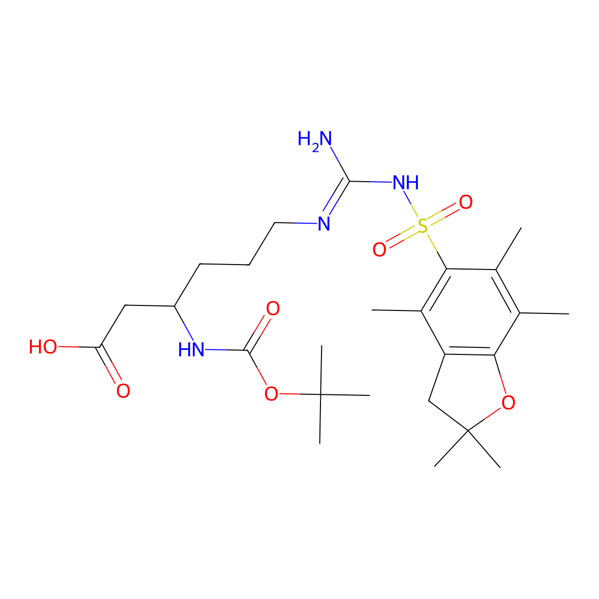 Boc-beta-HoArg(Pbf)-OH molecular structure, CAS 1998216-44-6
