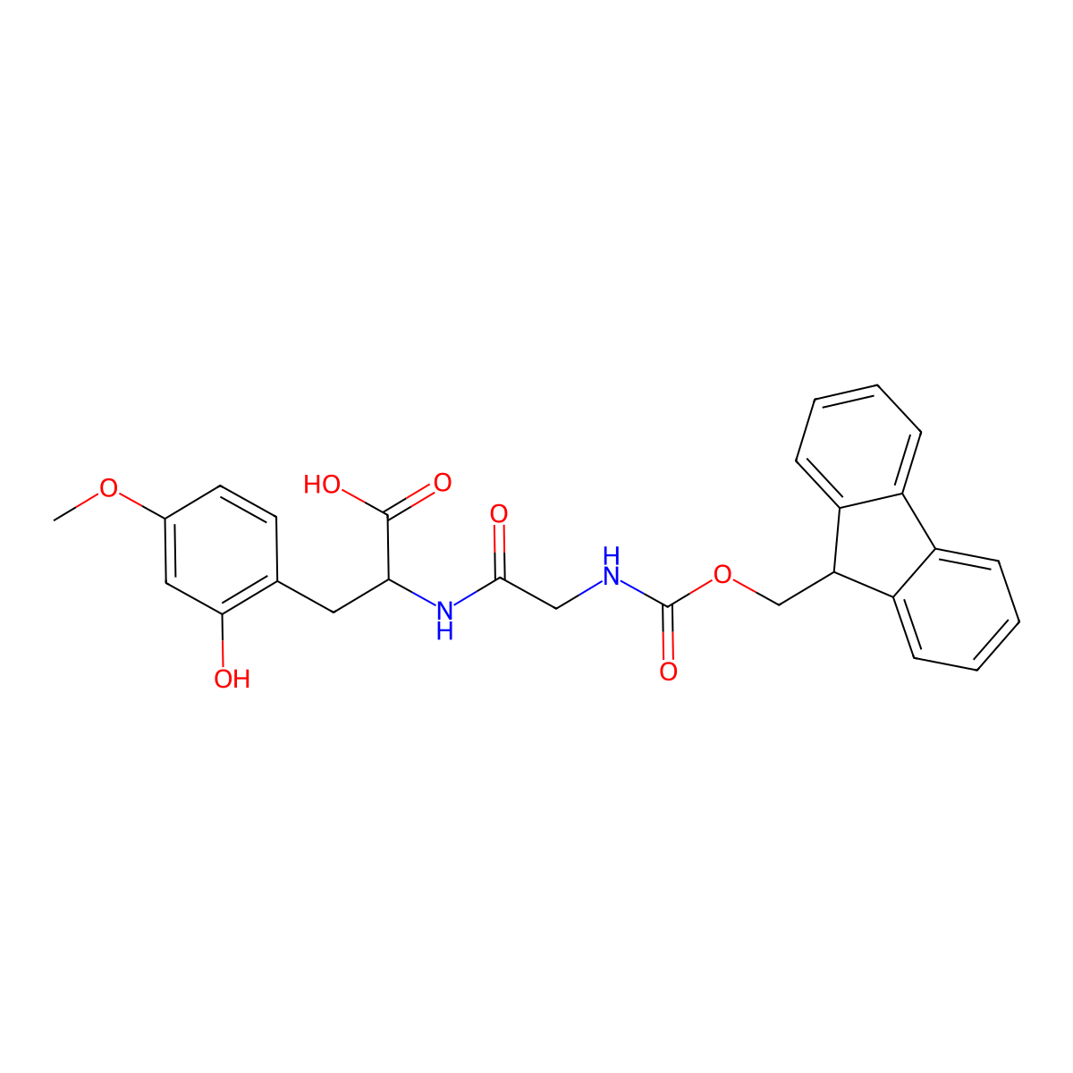 Fmoc-Gly-N(Hmb)-Gly-OH molecular structure, CAS 1998216-48-0