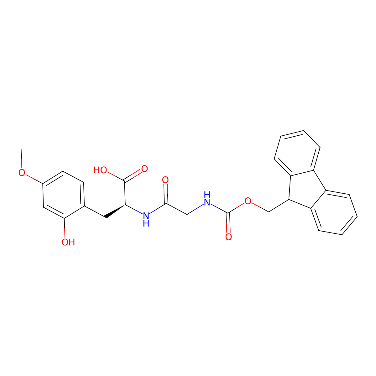 Fmoc-Gly-N(Hmb)-Gly-OH molecular structure, CAS 1998216-48-0