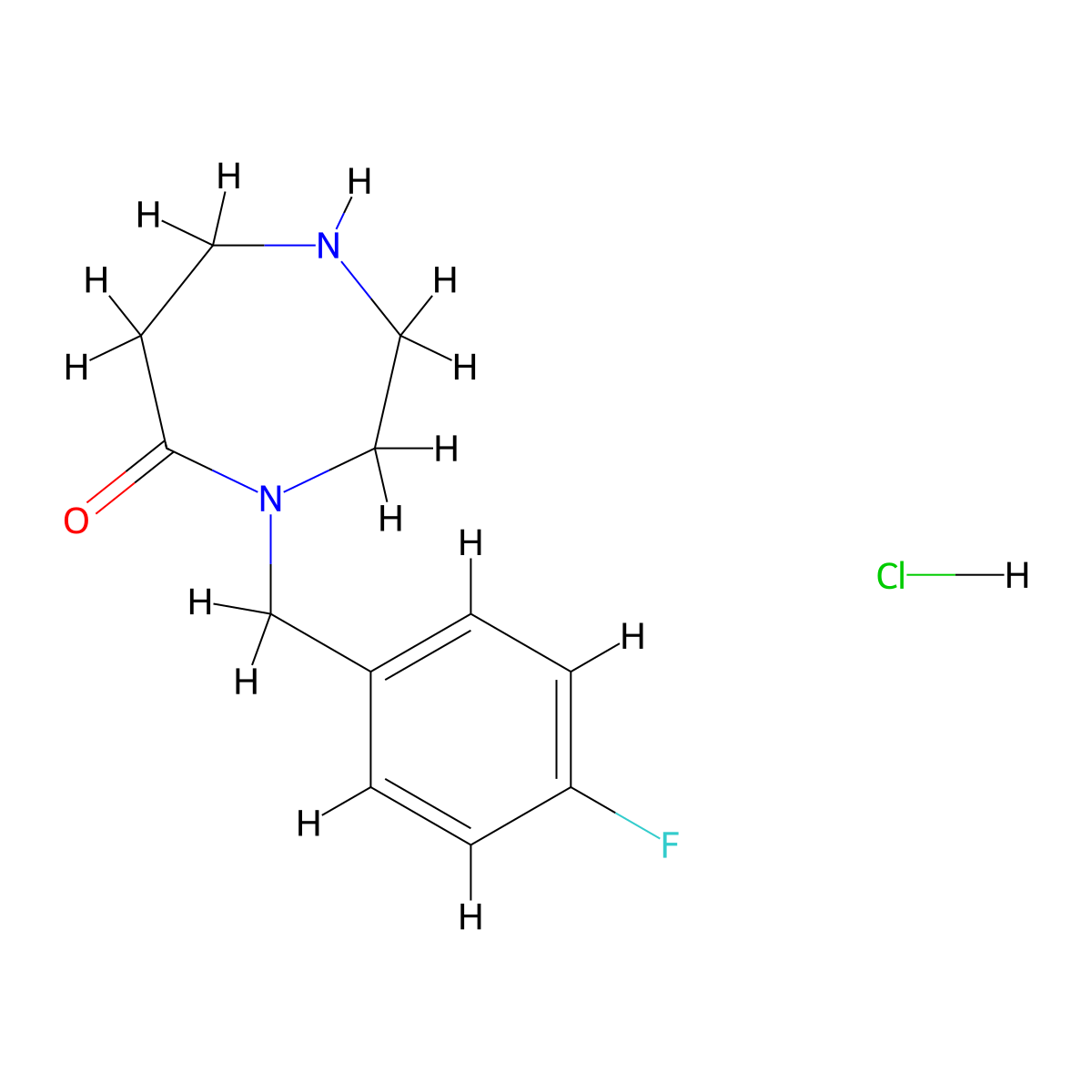 4-(4-Fluorobenzyl)-1,4-diazepan-5-one hydrochloride molecular structure, CAS 1998216-54-8