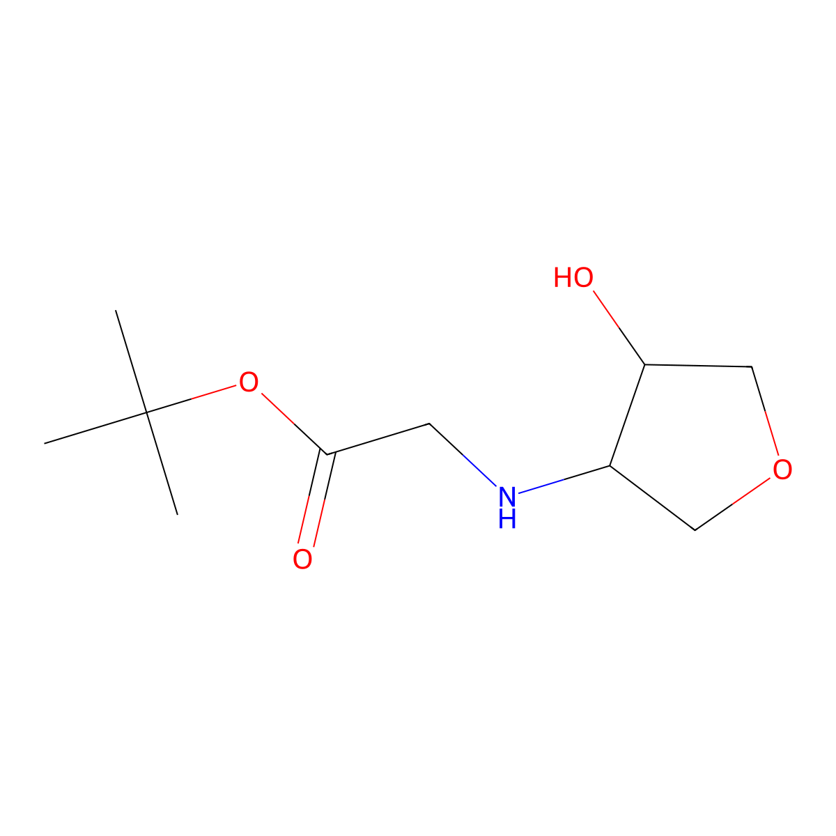 Tert-butyl 2-[[(3R,4S)-4-hydroxyoxolan-3-yl]amino]acetate molecular structure, CAS 1998276-27-9