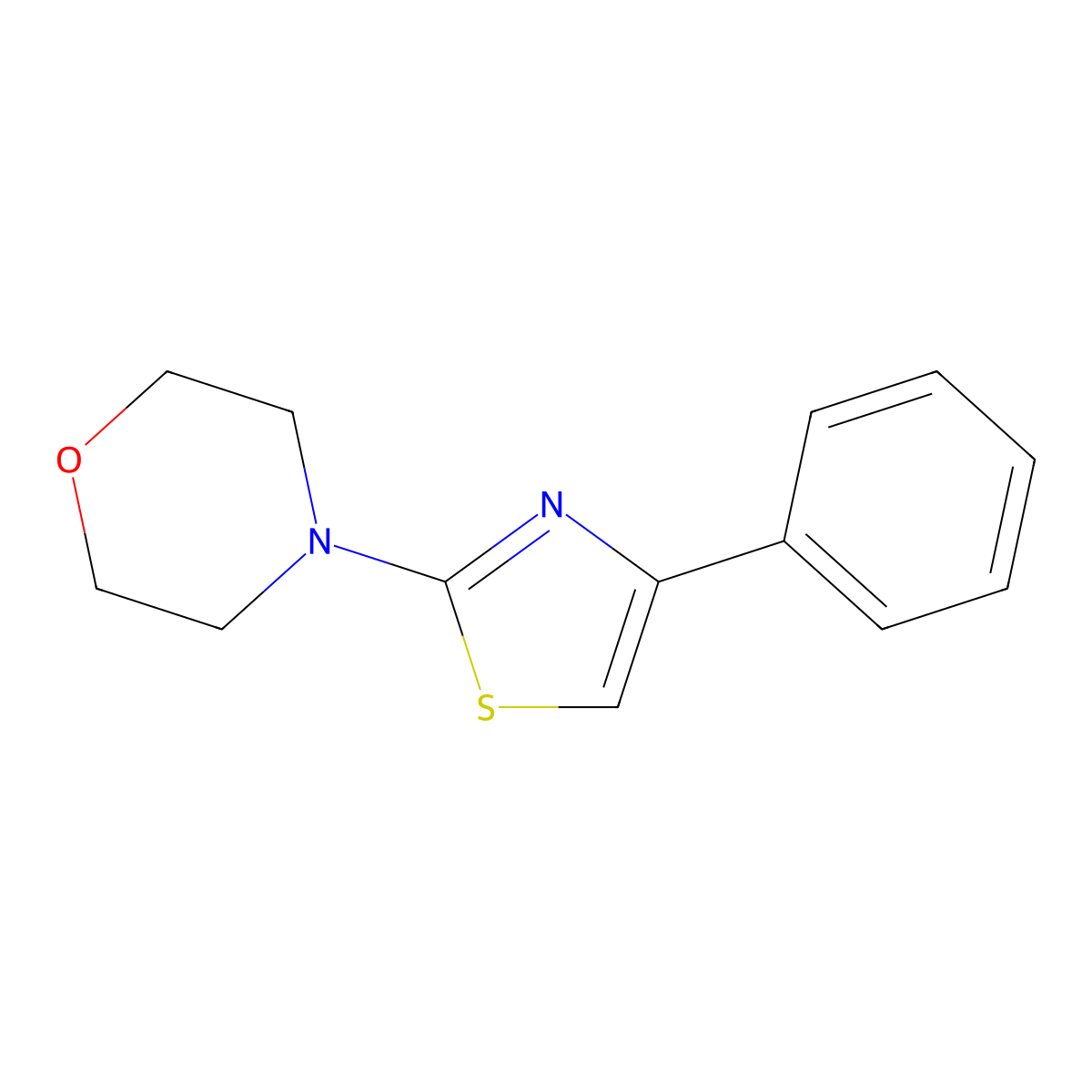4-(4-Phenyl-1,3-thiazol-2-yl)morpholine molecular structure, CAS 19983-28-9