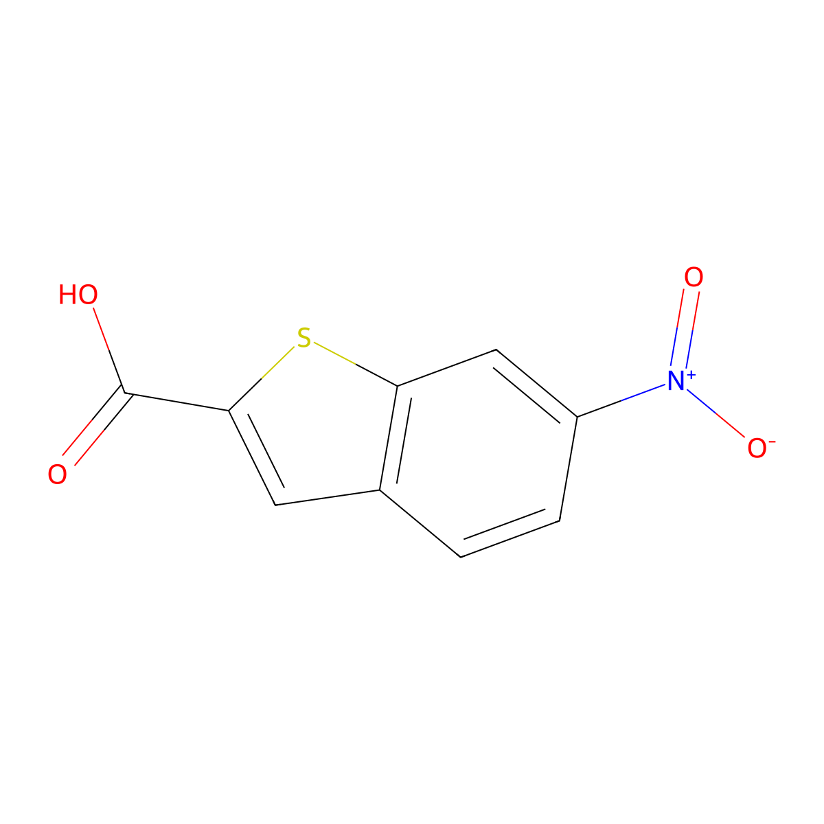 6-Nitrobenzo[b]thiophene-2-carboxylic acid molecular structure, CAS 19983-42-7