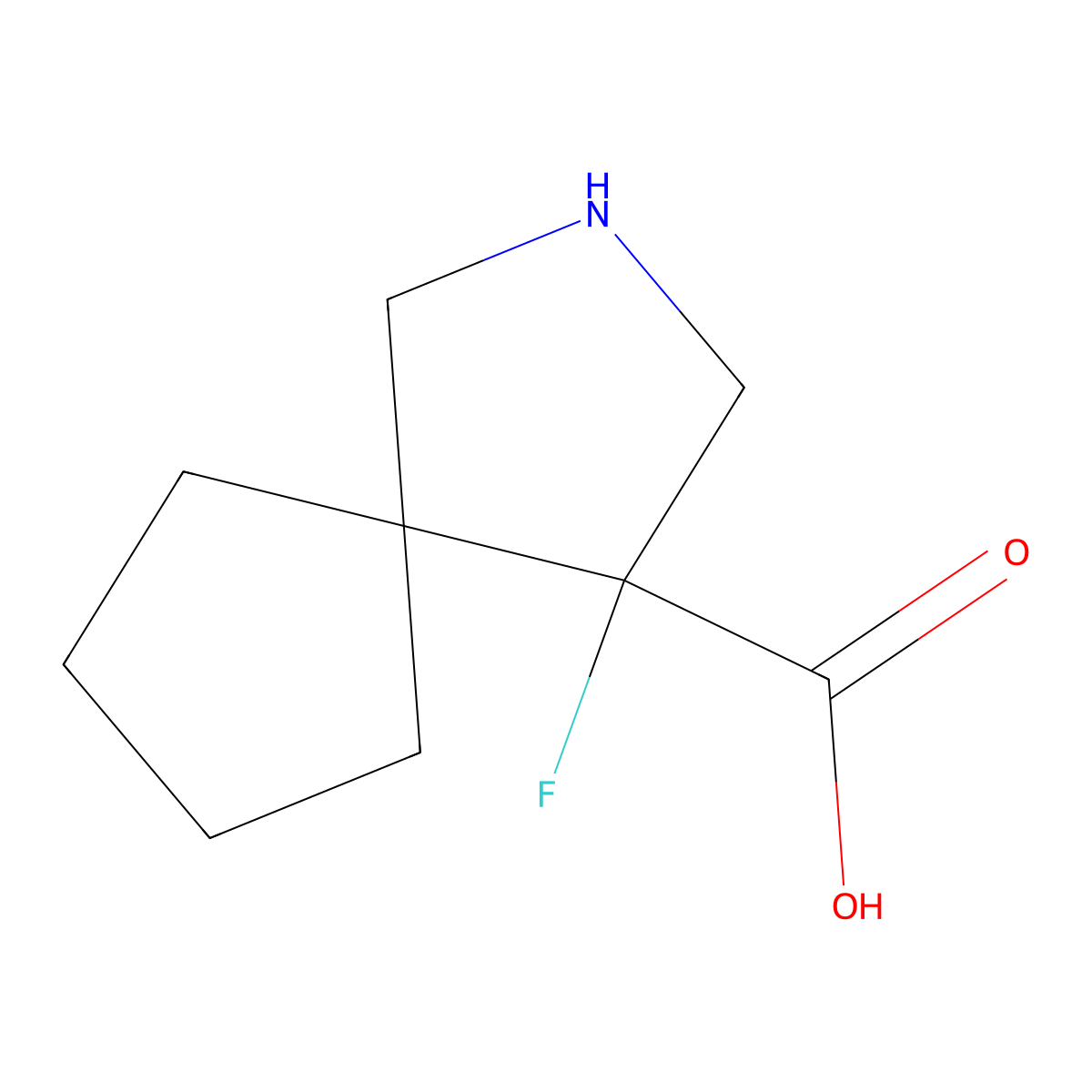 4-Fluoro-2-azaspiro[4.4]nonane-4-carboxylic acid molecular structure, CAS 1998310-71-6