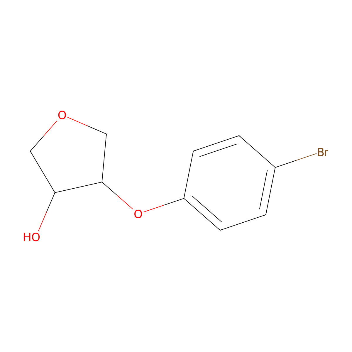 4-(4-Bromophenoxy)tetrahydrofuran-3-ol molecular structure, CAS 1998373-88-8