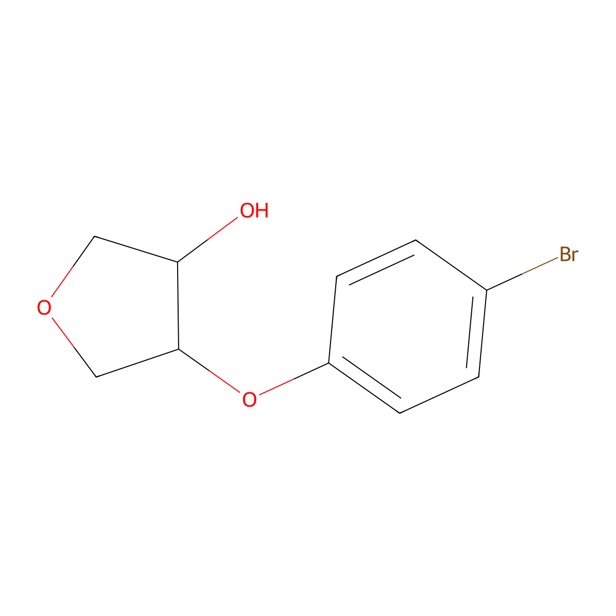 4-(4-Bromophenoxy)tetrahydrofuran-3-ol molecular structure, CAS 1998373-88-8
