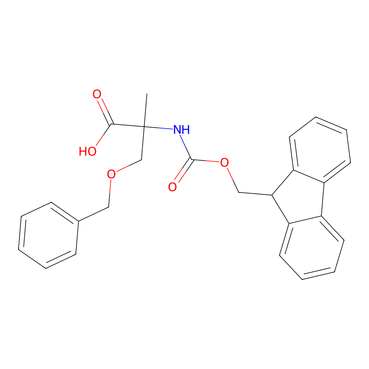 3-(benzyloxy)-2-({[(9H-fluoren-9-yl)methoxy]carbonyl}amino)-2-methylpropanoic acid molecular structure, CAS 1998383-54-2