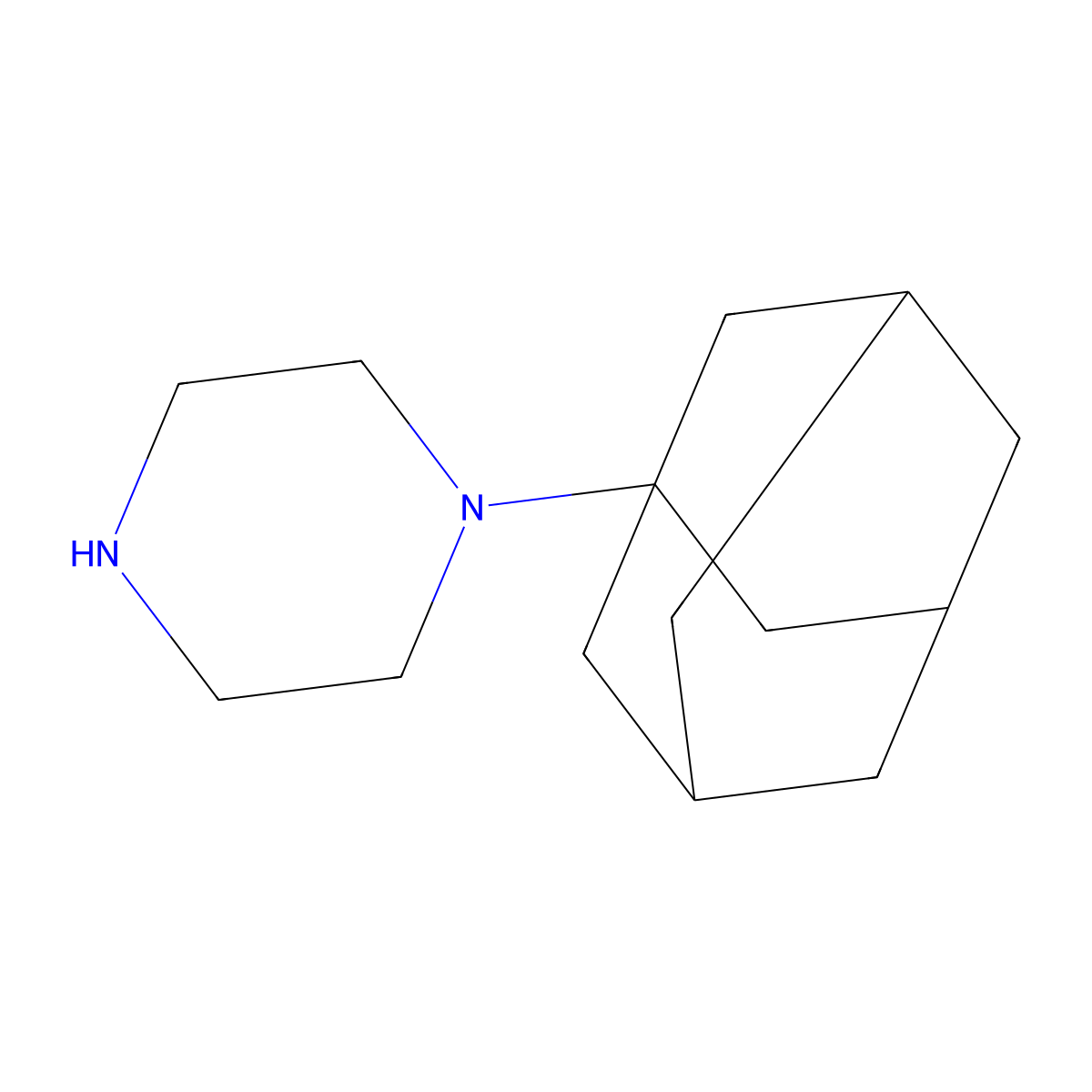 Piperazine, 1-(1-adamantyl)- molecular structure, CAS 19984-46-4
