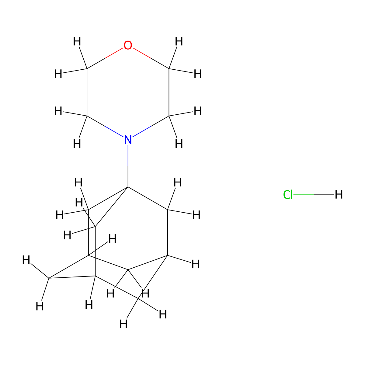 Morpholine, 4-(1-adamantyl)-, hydrochloride molecular structure, CAS 19984-51-1