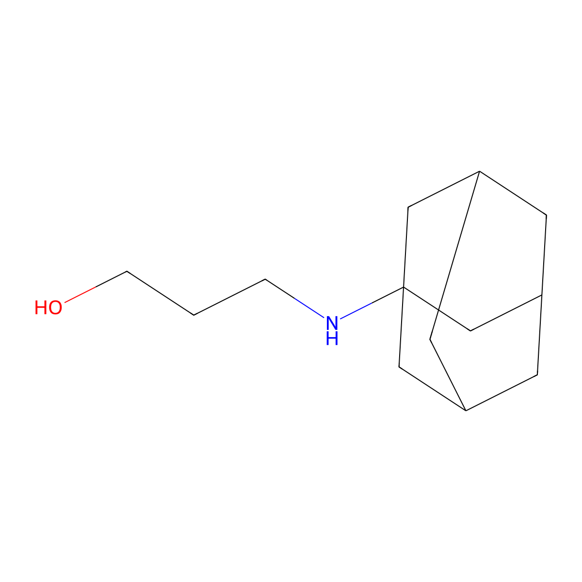 3-(Tricyclo[3.3.1.13,7]dec-1-ylamino)-1-propanol molecular structure, CAS 19984-59-9