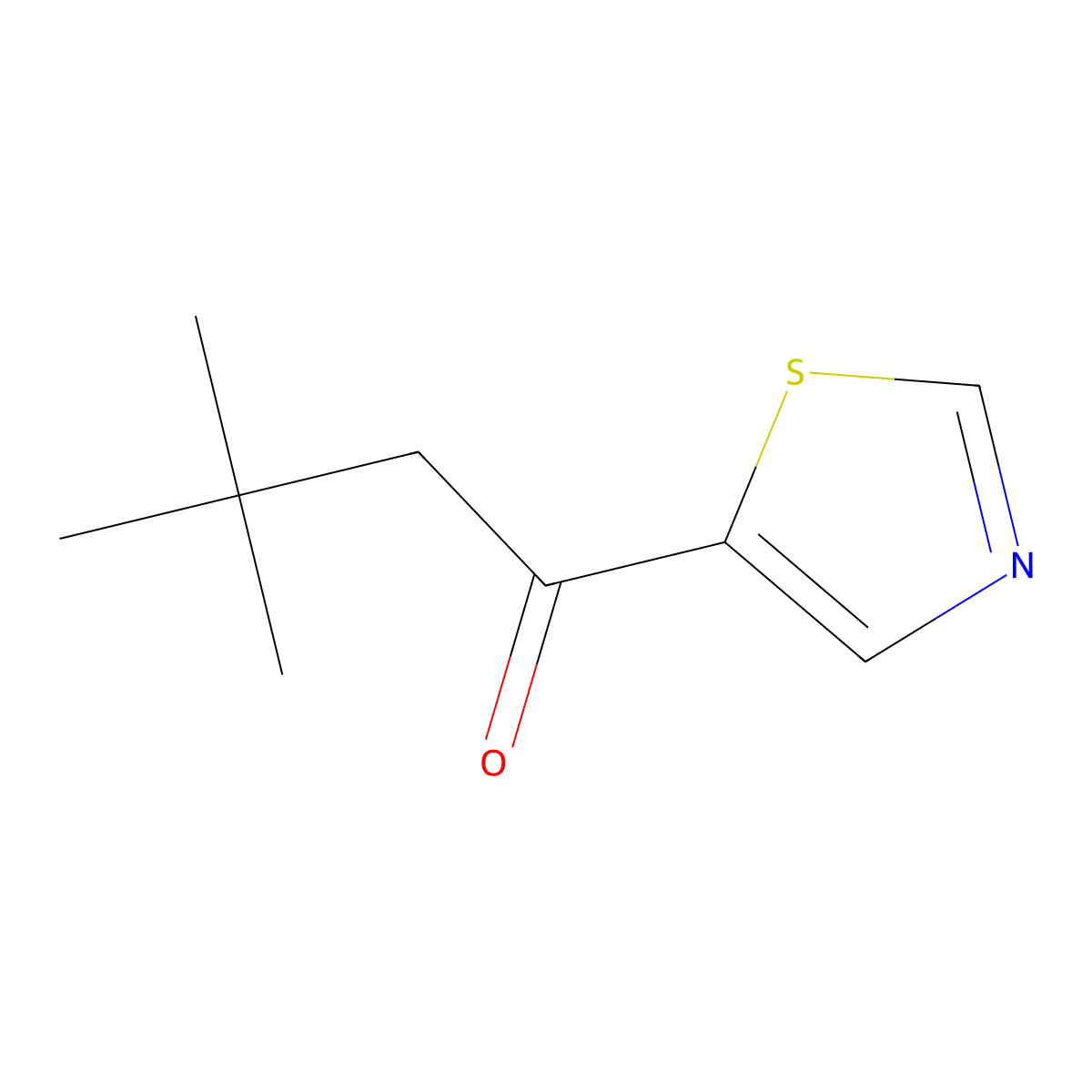 3,3-Dimethyl-1-(1,3-thiazol-5-yl)butan-1-one molecular structure, CAS 1998422-87-9