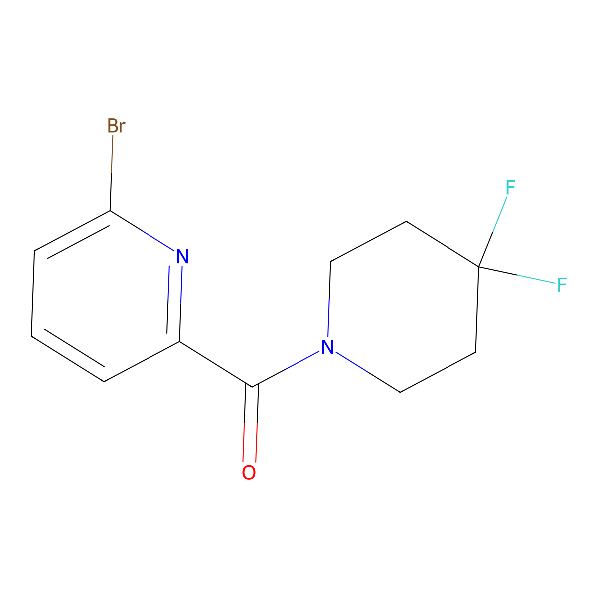 (6-Bromo-pyridin-2-yl)-(4,4-difluoro-piperidin-1-yl)-methanone molecular structure, CAS 1998425-78-7