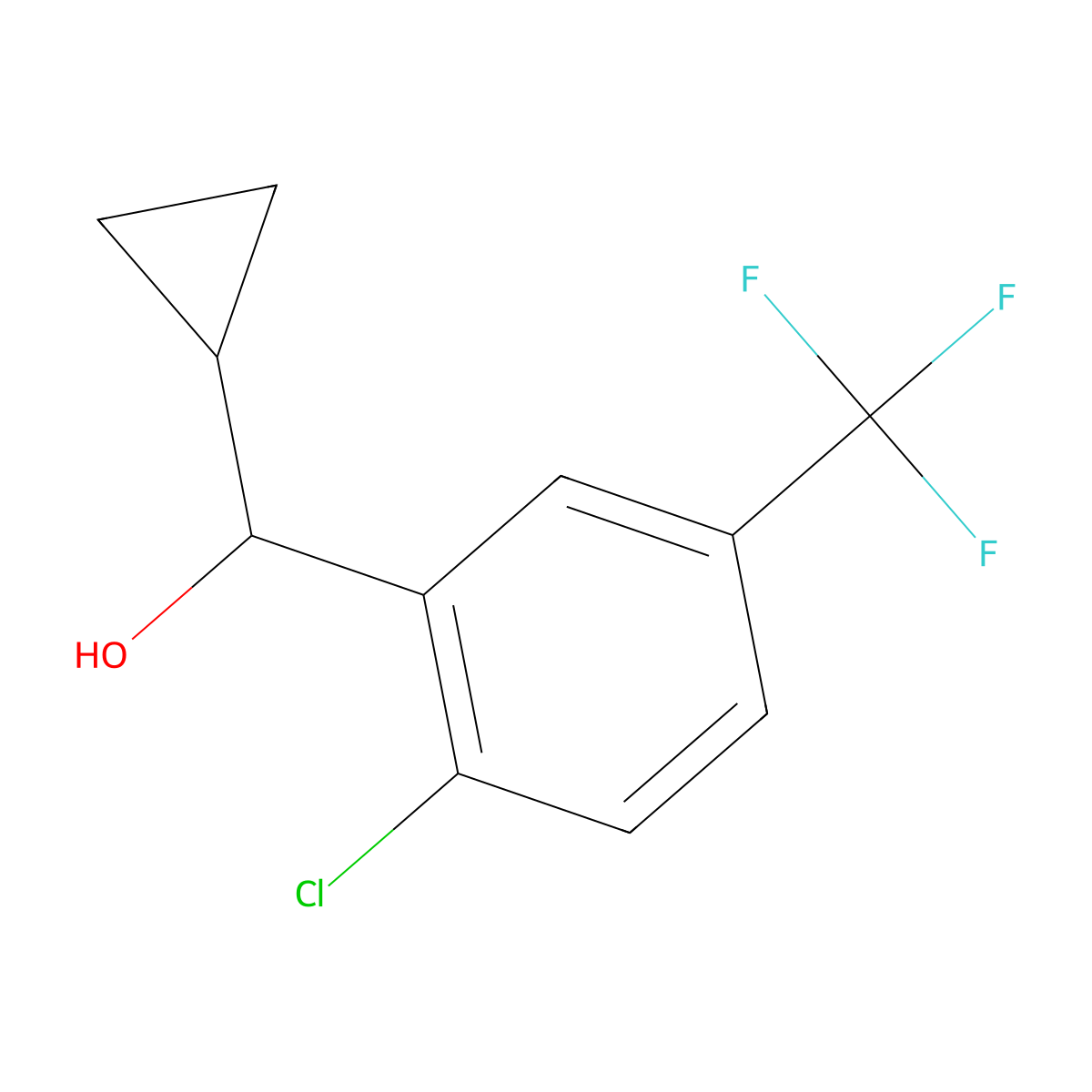 2-Chloro-alpha-cyclopropyl-5-(trifluoromethyl)benZenemethanol molecular structure, CAS 1998431-63-2
