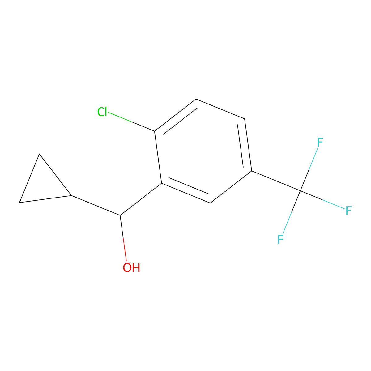 2-Chloro-alpha-cyclopropyl-5-(trifluoromethyl)benZenemethanol molecular structure, CAS 1998431-63-2