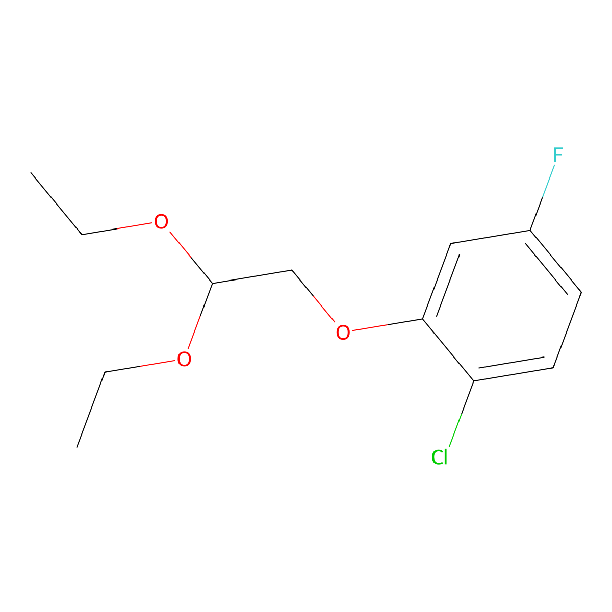1-Chloro-2-(2,2-diethoxyethoxy)-4-fluorobenZene molecular structure, CAS 1998457-21-8