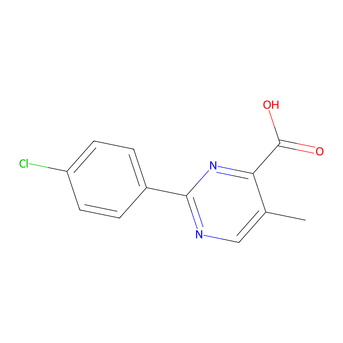 2-(4-Chlorophenyl)-5-methylpyrimidine-4-carboxylic acid molecular structure, CAS 1998460-22-2