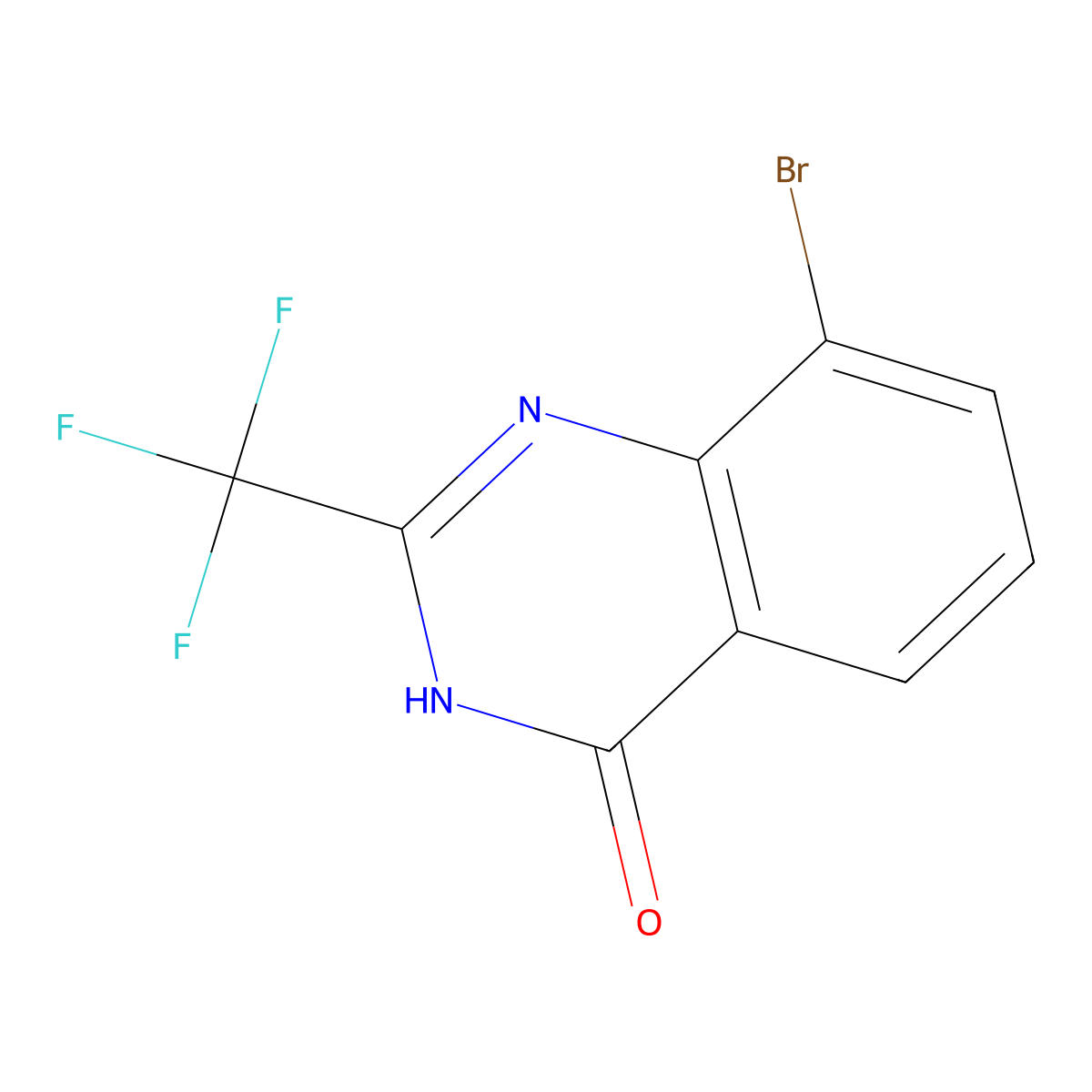 8-Bromo-2-(trifluoromethyl)-3,4-dihydroquinazolin-4-one molecular structure, CAS 1998477-60-3