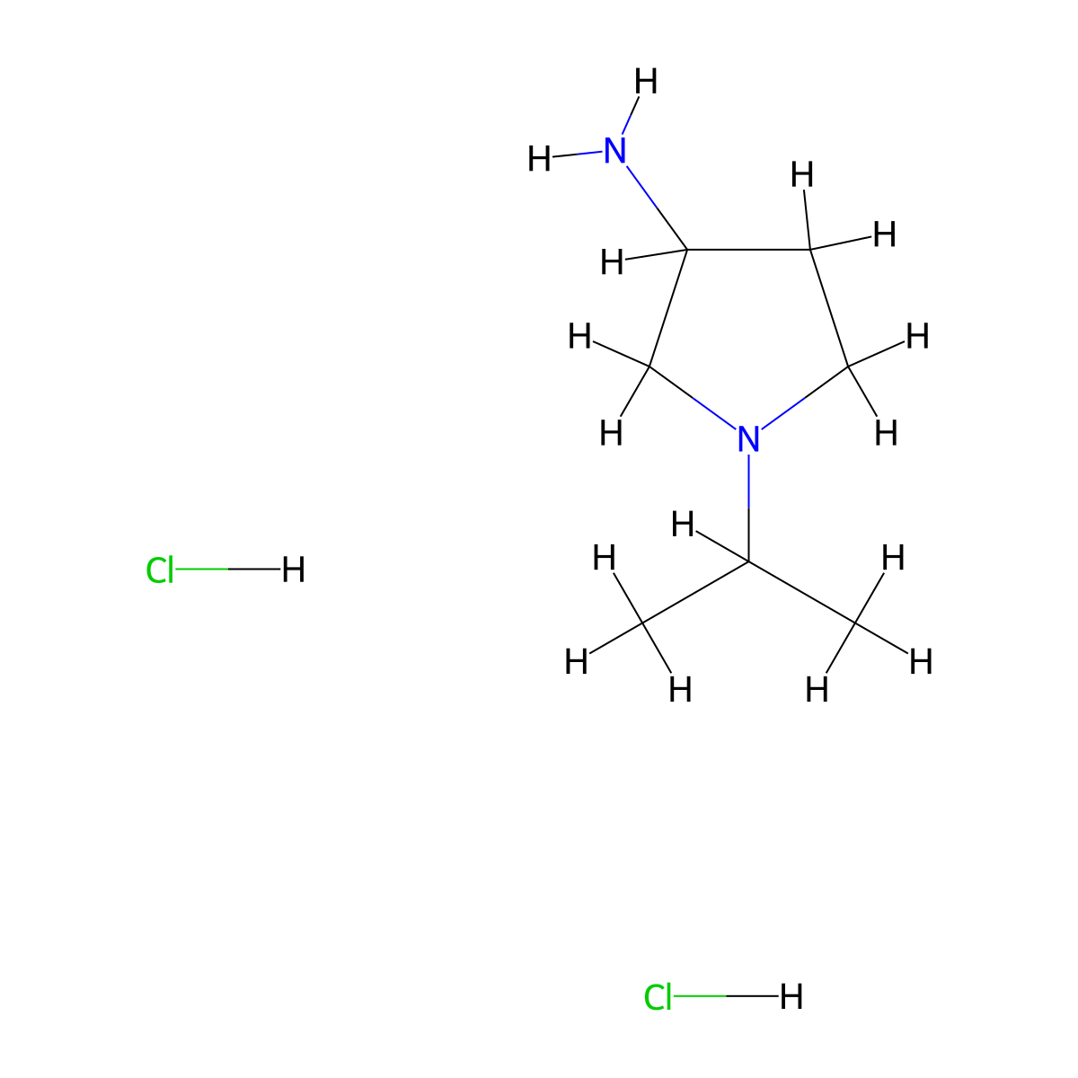 1-(Propan-2-yl)pyrrolidin-3-amine dihydrochloride molecular structure, CAS 19985-09-2