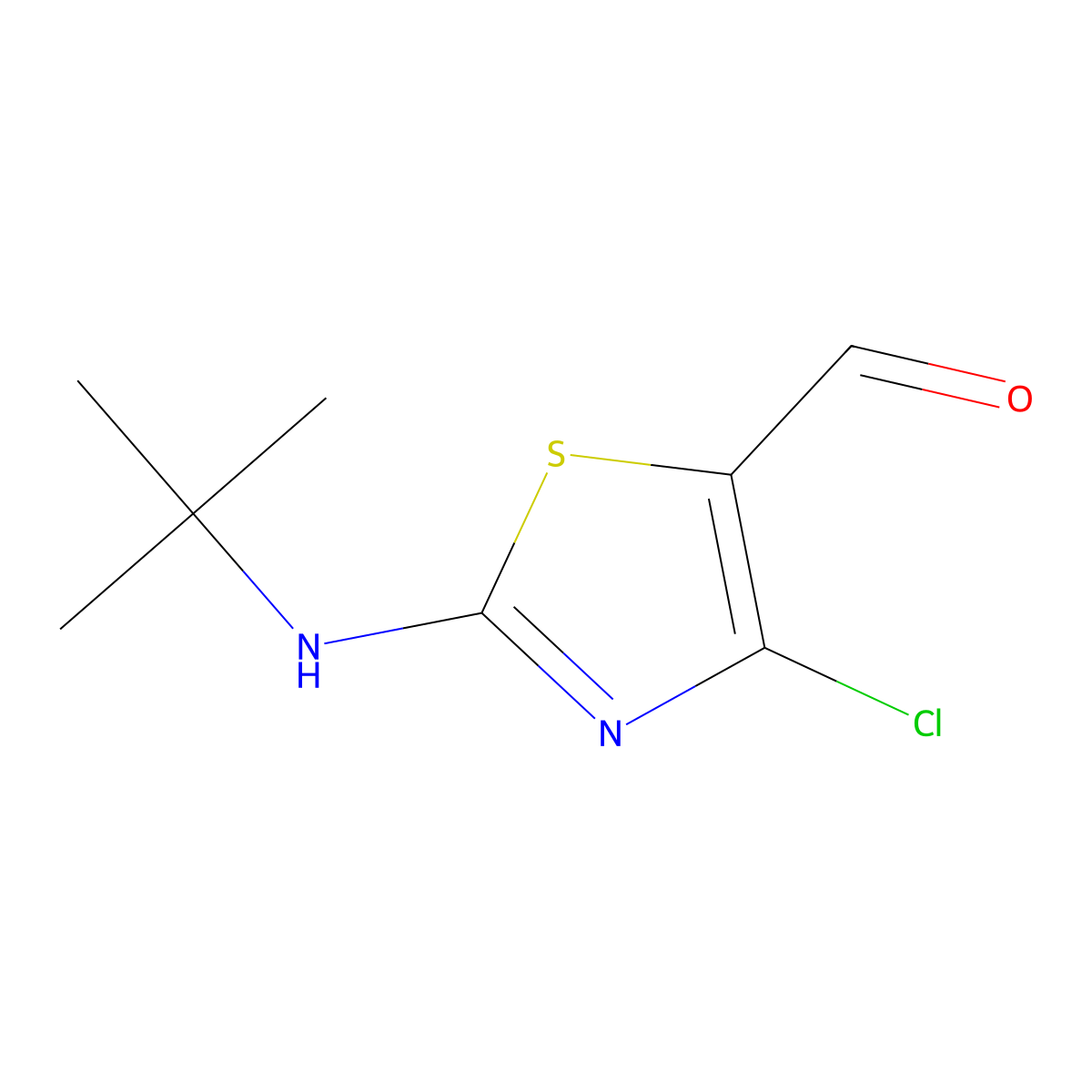 4-Chloro-2-(tert-butylamino)-5-thiazolecarboxaldehyde molecular structure, CAS 199851-22-4