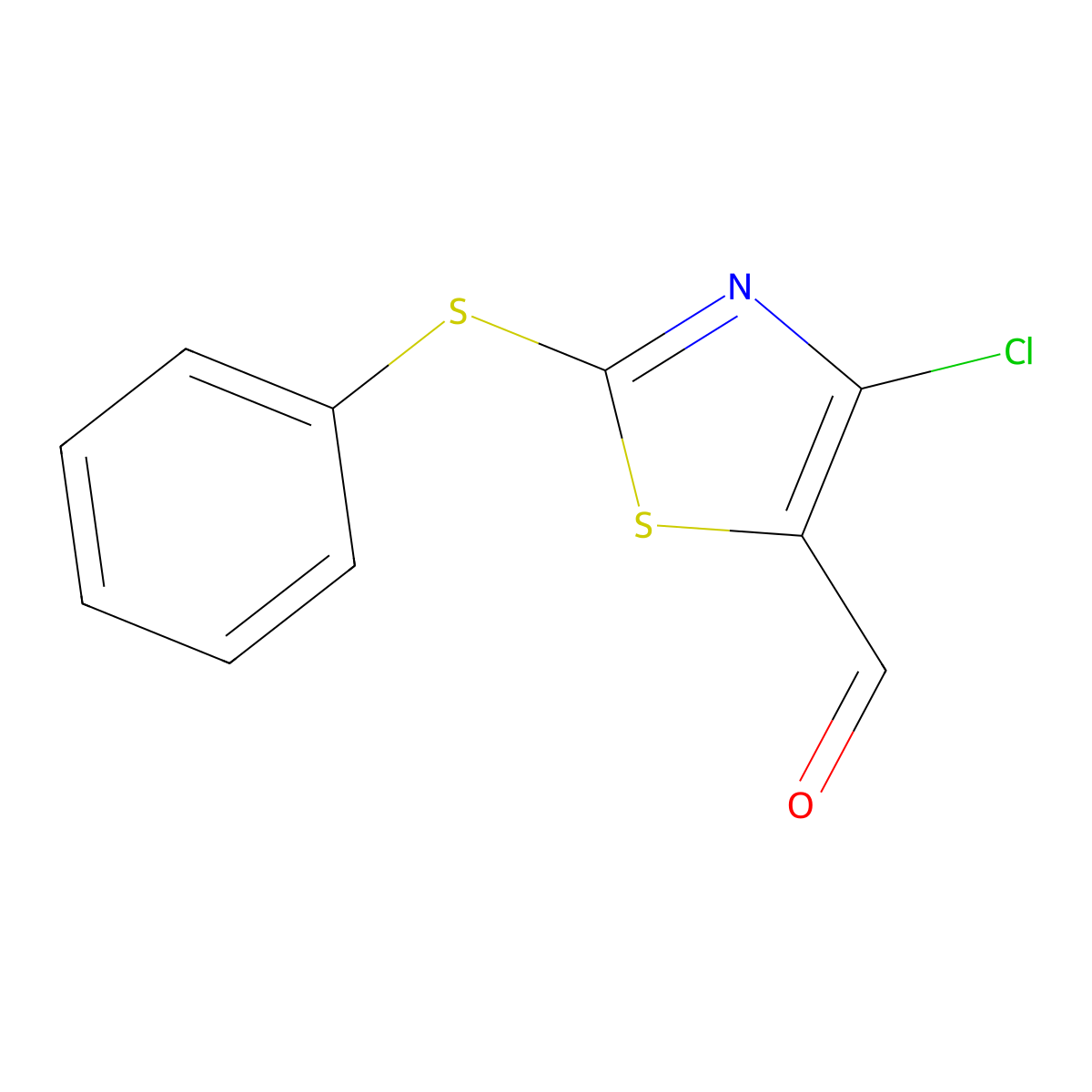 4-Chloro-2-(phenylsulfanyl)-1,3-thiazole-5-carbaldehyde molecular structure, CAS 199851-23-5