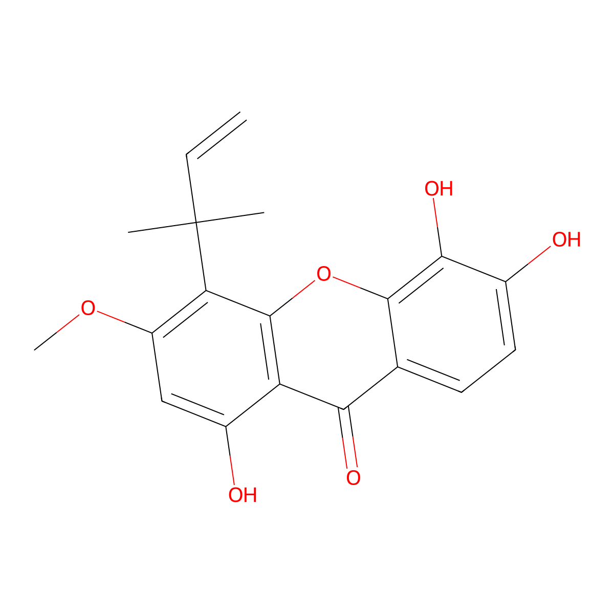 Isocudraniaxanthone B molecular structure, CAS 199851-52-0