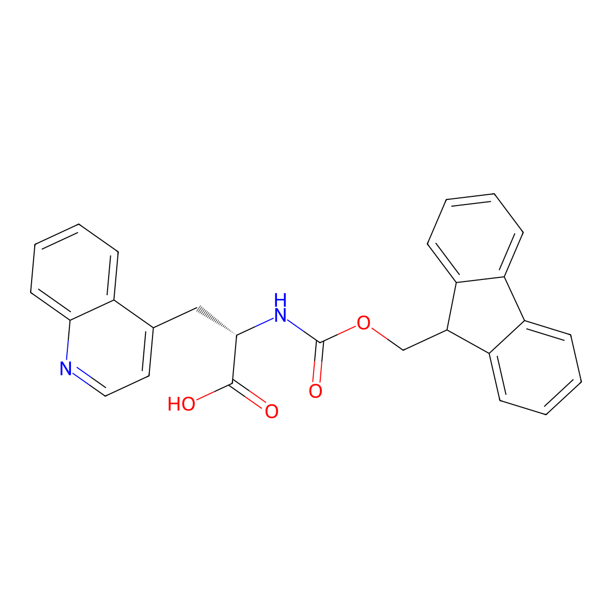 Fmoc-3-(4-Quinolyl)-L-Ala-OH molecular structure, CAS 1998513-62-4