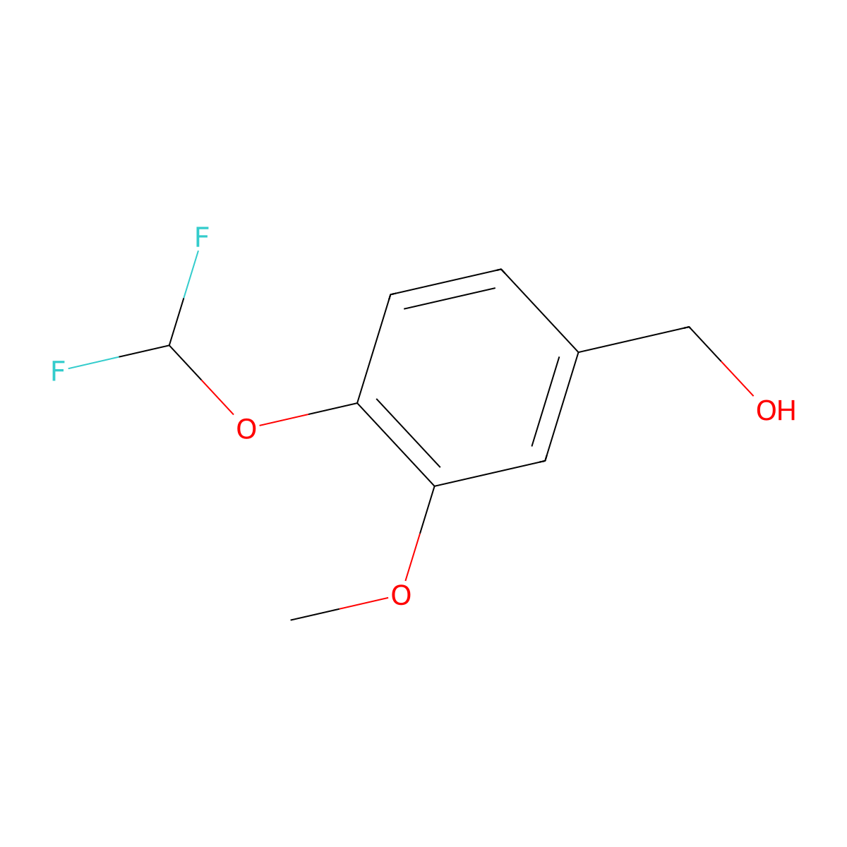[4-(Difluoromethoxy)-3-methoxyphenyl]methanol molecular structure, CAS 199854-38-1