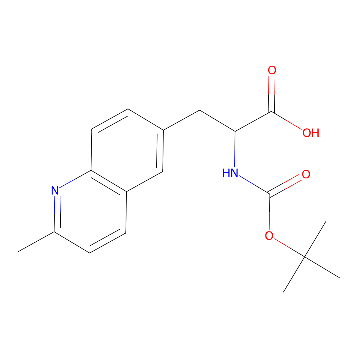 (2S)-2-{[(tert-butoxy)carbonyl]amino}-3-(2-methylquinolin-6-yl)propanoic acid molecular structure, CAS 1998543-33-1