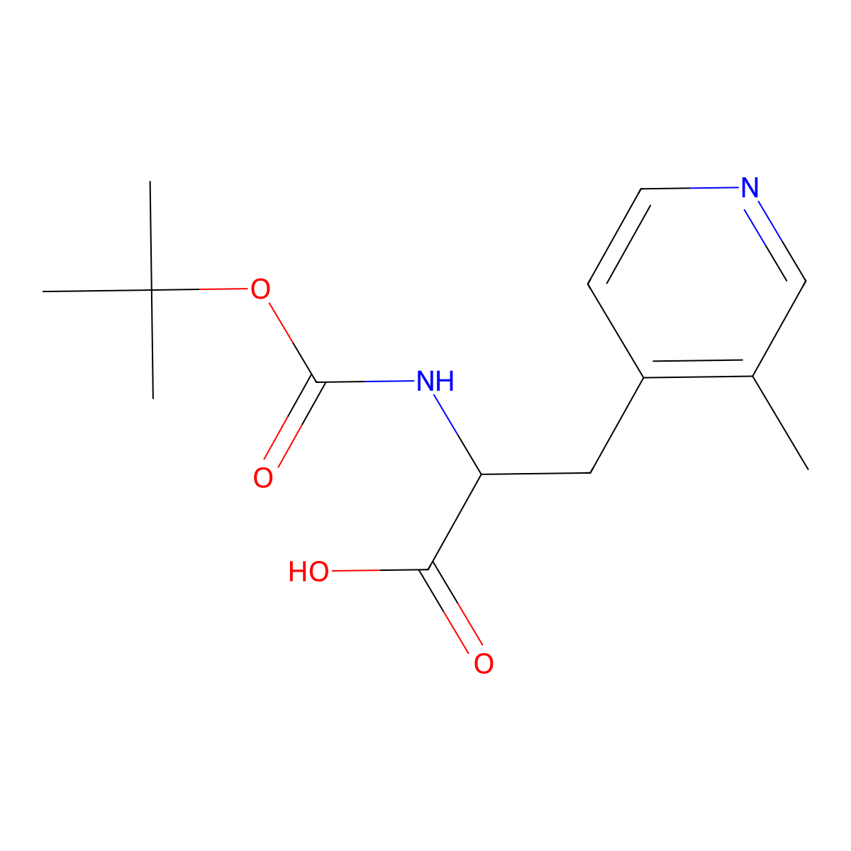 (2S)-2-{[(tert-butoxy)carbonyl]amino}-3-(3-methylpyridin-4-yl)propanoic acid molecular structure, CAS 1998547-22-0