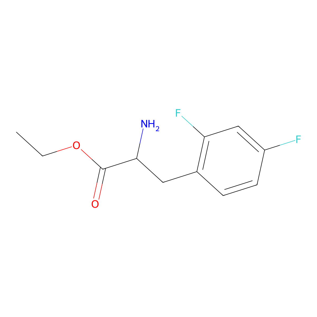 ethyl (2S)-2-amino-3-(2,4-difluorophenyl)propanoate molecular structure, CAS 1998549-65-7