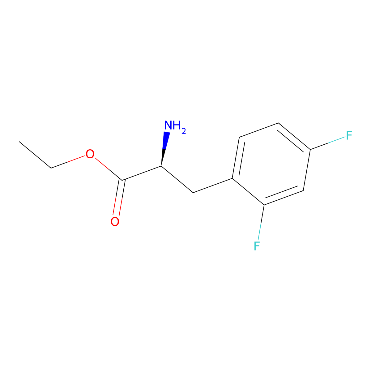 ethyl (2S)-2-amino-3-(2,4-difluorophenyl)propanoate molecular structure, CAS 1998549-65-7