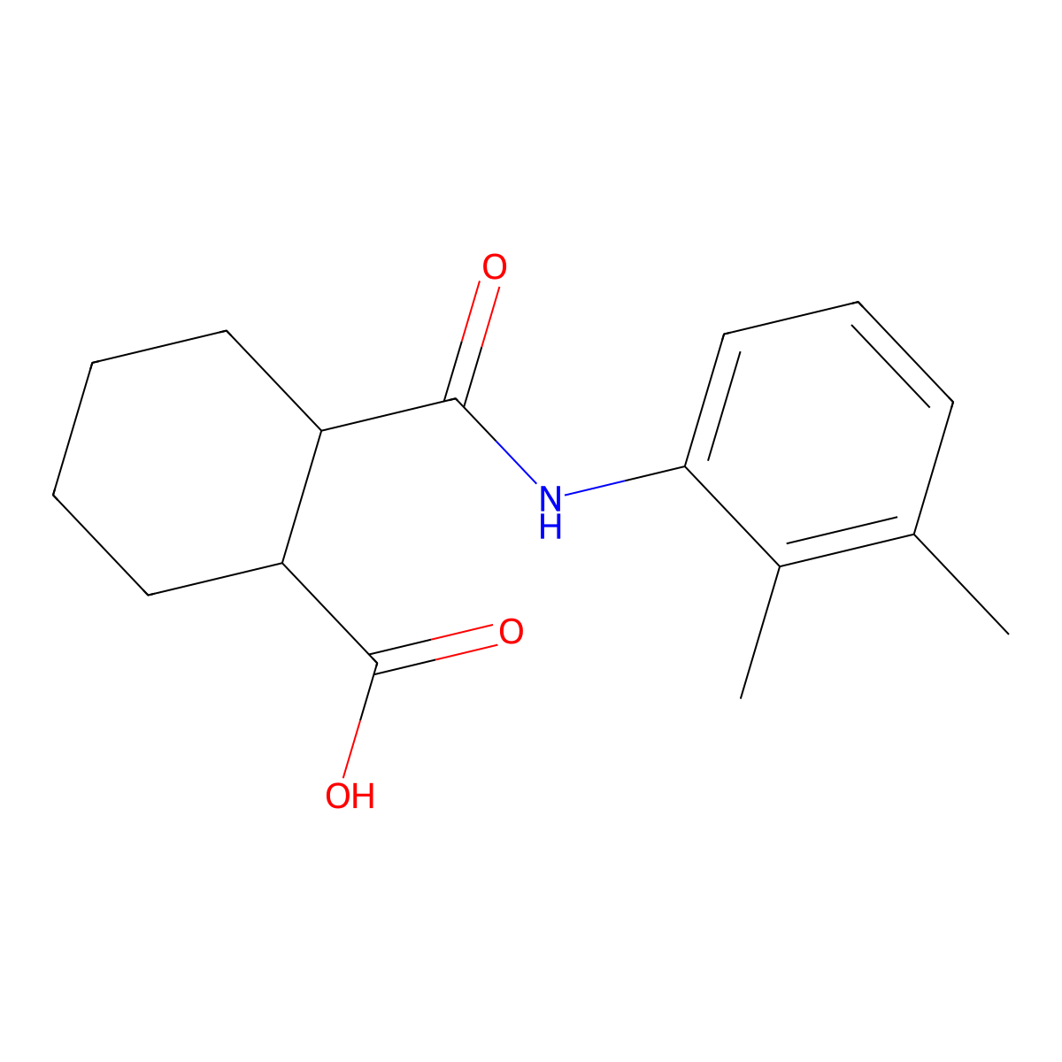 2-[(2,3-Dimethylanilino)carbonyl]cyclohexanecarboxylic acid molecular structure, CAS 199855-49-7