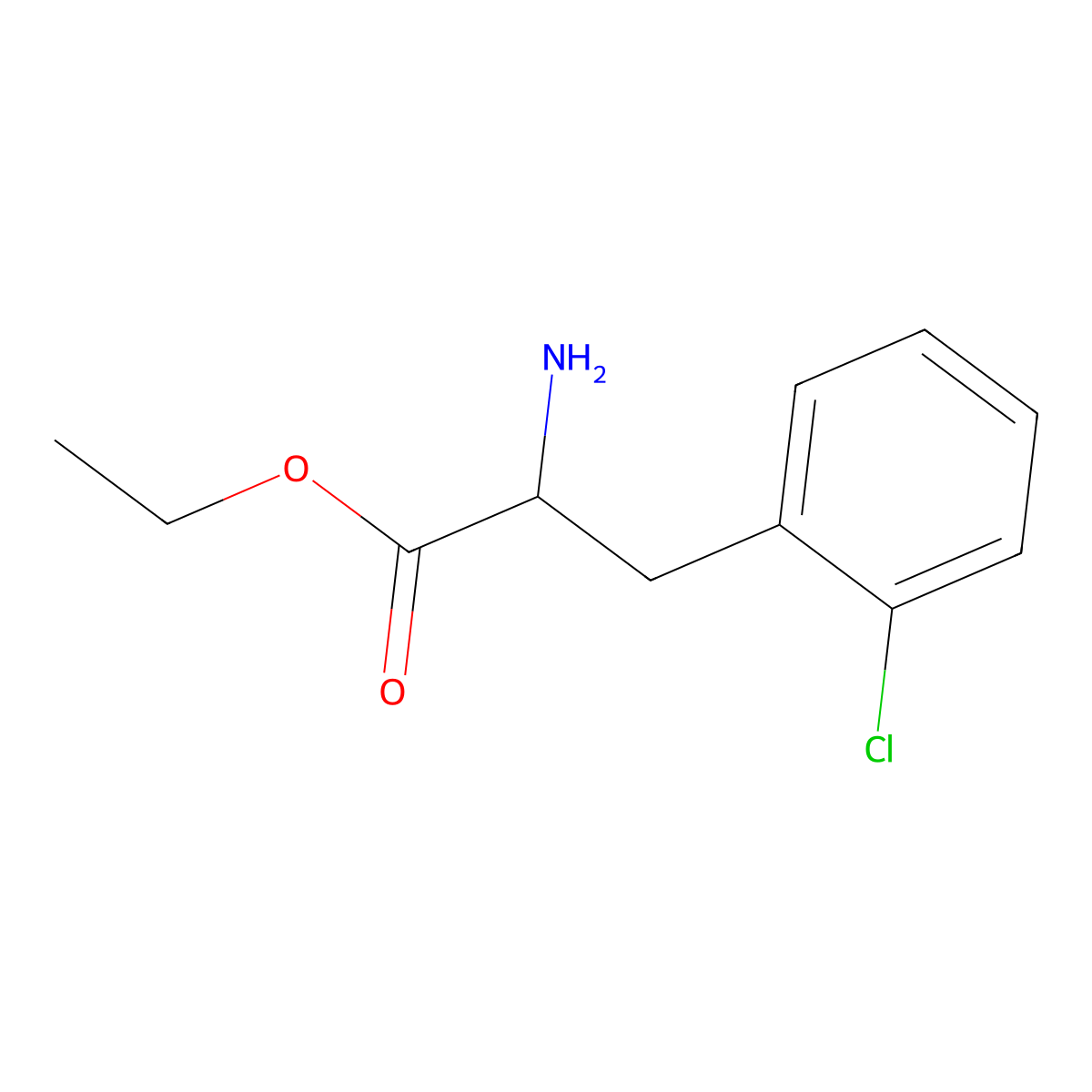 ethyl (2S)-2-amino-3-(2-chlorophenyl)propanoate molecular structure, CAS 1998553-39-1