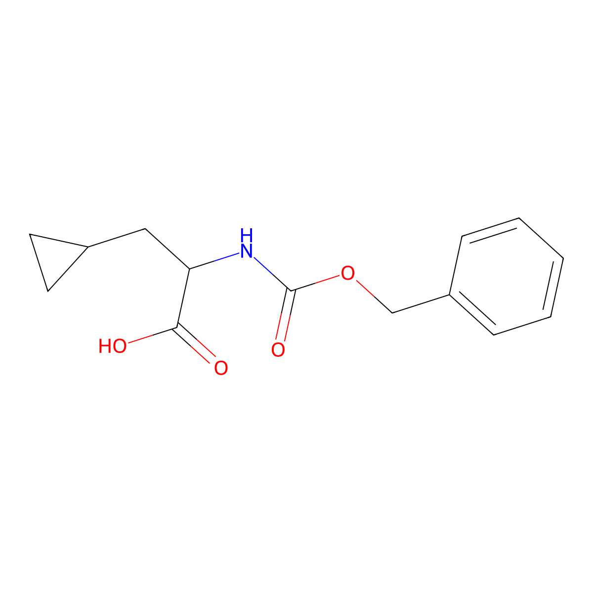 (2R)-2-{[(benzyloxy)carbonyl]amino}-3-cyclopropylpropanoic acid molecular structure, CAS 1998579-64-8