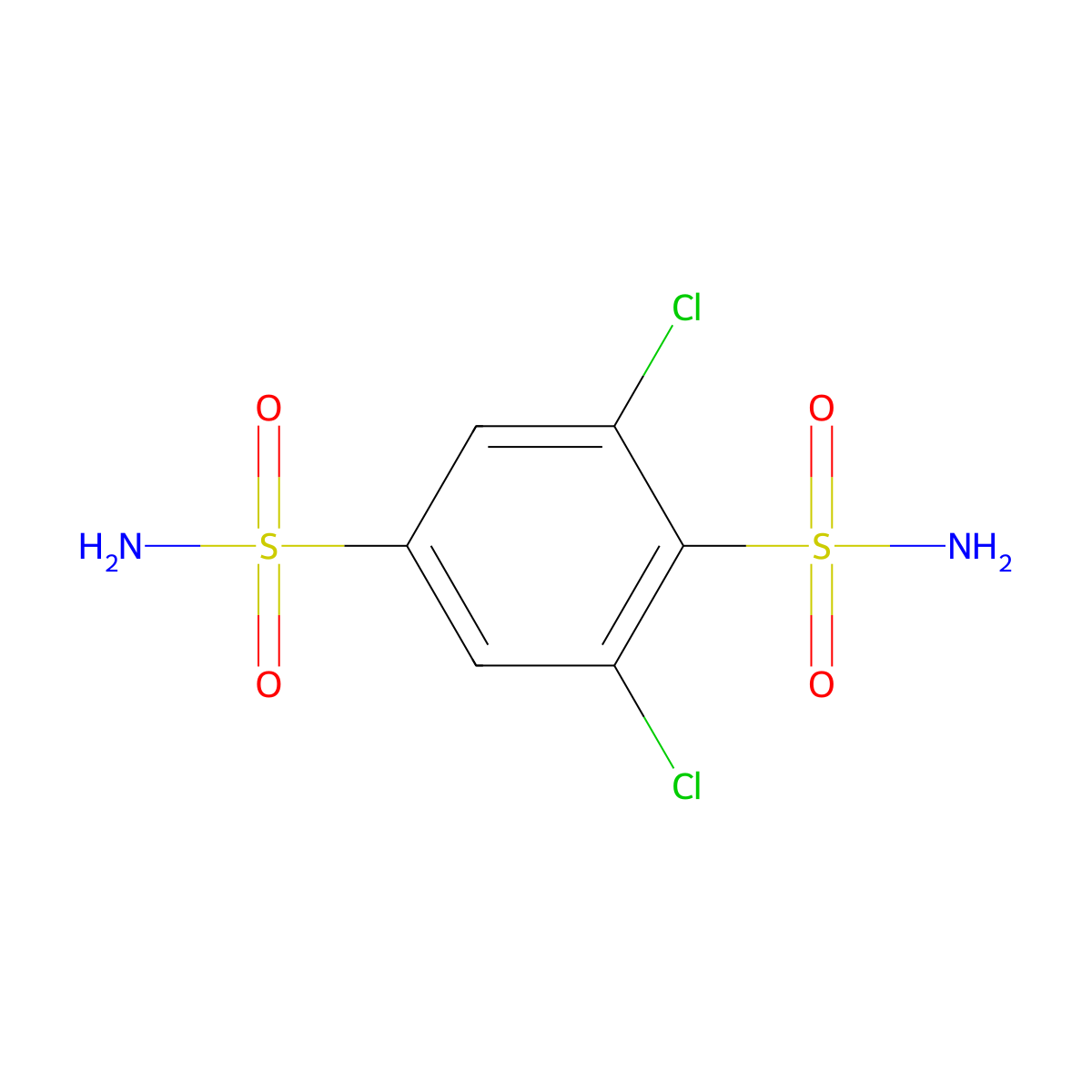 2,6-Dichlorobenzene-1,4-disulfonamide molecular structure, CAS 19986-78-8
