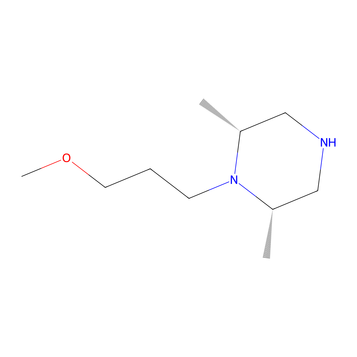 (2R,6S)-1-(3-methoxypropyl)-2,6-dimethylpiperazine molecular structure, CAS 1998616-74-2