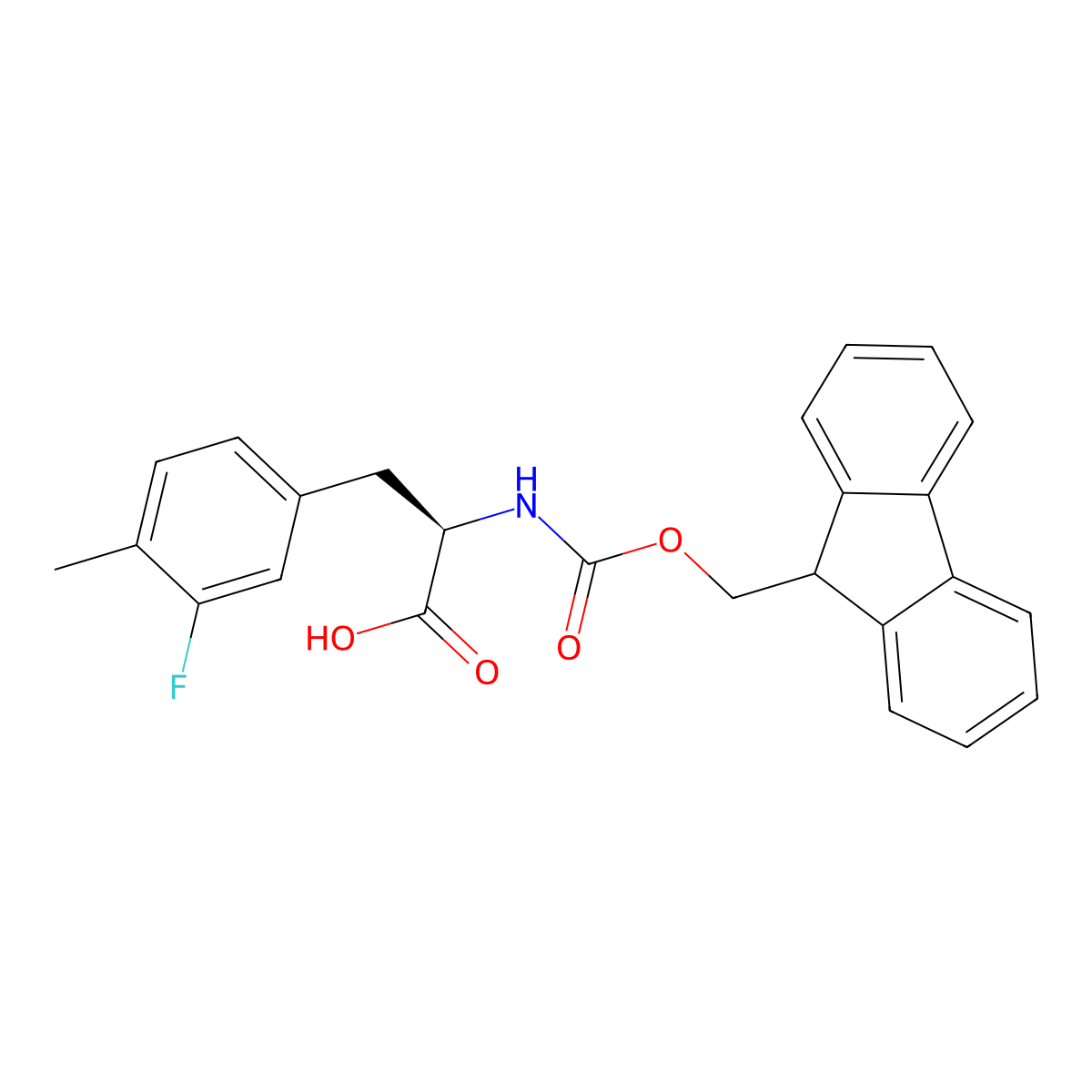 N-Fmoc-3-fluoro-4-methyl-D-phenylalanine molecular structure, CAS 1998624-06-8