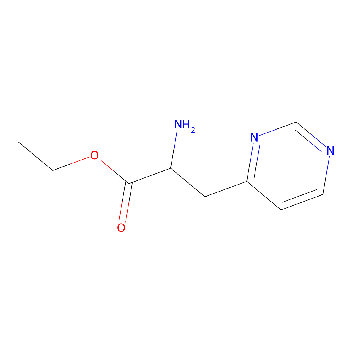 ethyl (2R)-2-amino-3-(pyrimidin-4-yl)propanoate molecular structure, CAS 1998629-28-9