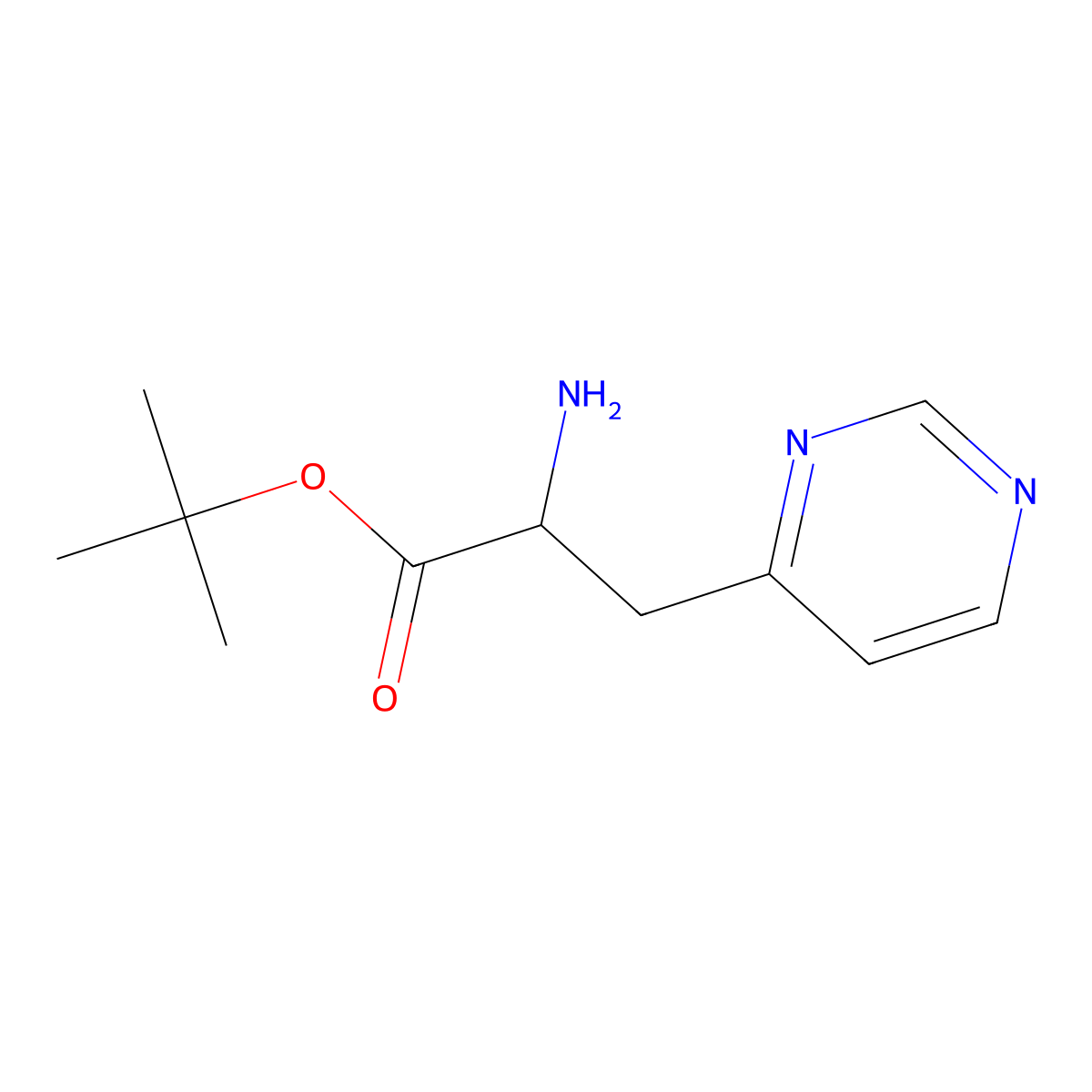 tert-butyl (2S)-2-amino-3-(pyrimidin-4-yl)propanoate molecular structure, CAS 1998629-92-7