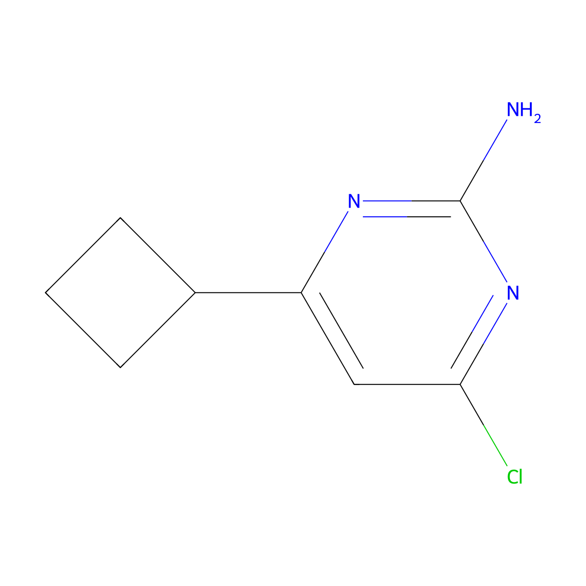 4-Chloro-6-cyclobutylpyrimidin-2-amine molecular structure, CAS 199863-85-9