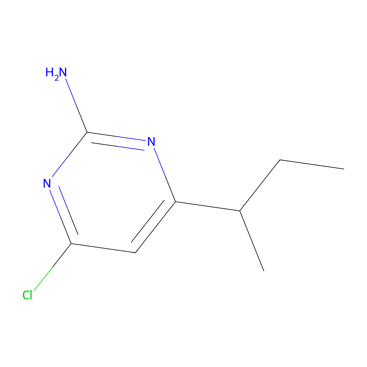 2-Amino-4-chloro-6-(sec-butyl)pyrimidine molecular structure, CAS 199863-87-1
